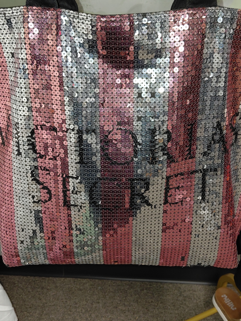 Rare Sequin Tote Bag in Pink, Silver & Black